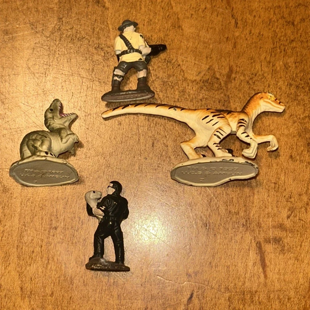 Jurassic Park Metal Diecast Dinosaur Figures - 1997 - Lot of 4 B1